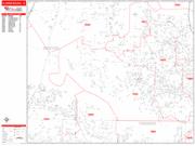 Flower Mound Wall Map Zip Code Red Line Style 2022